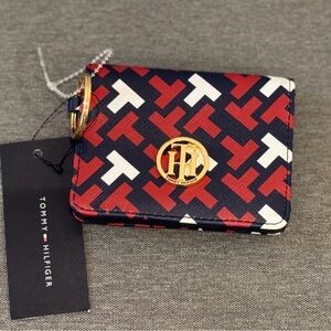 Tommy Hilfiger Navy and Red Card Holder